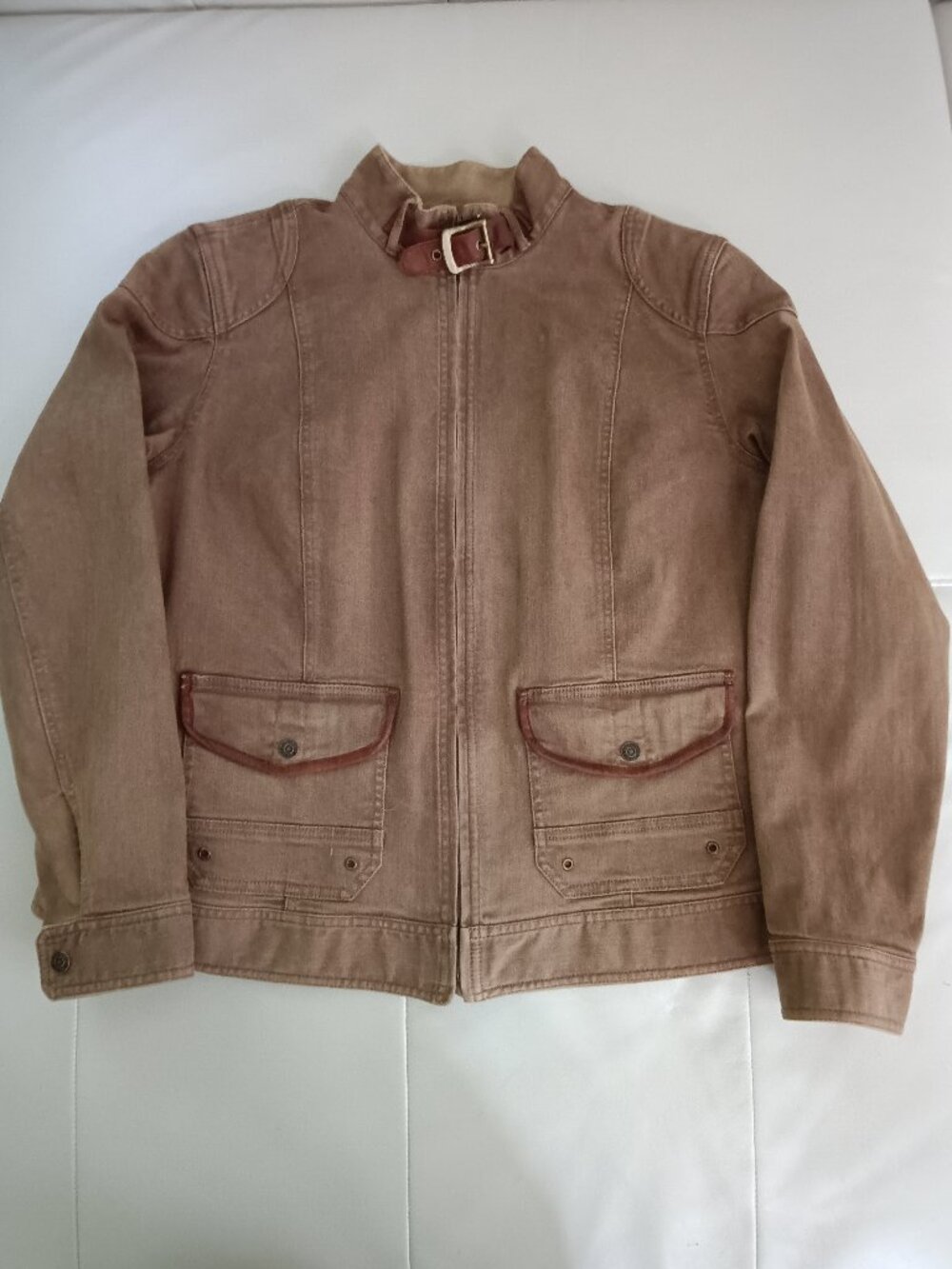 VTG Ralph Lauren Denim Moto Jacket with Leather Trim New Without Tags